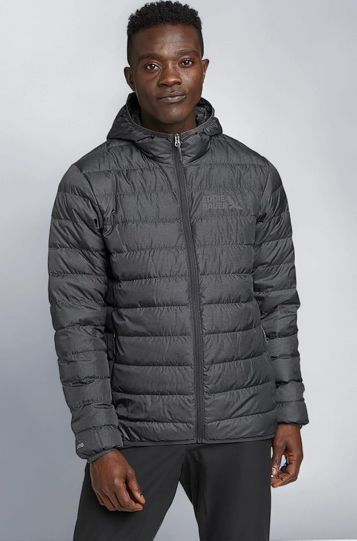 Eddie Bauer Men's CirrusLite Hooded Down Jacket, Dk Smoke Htr