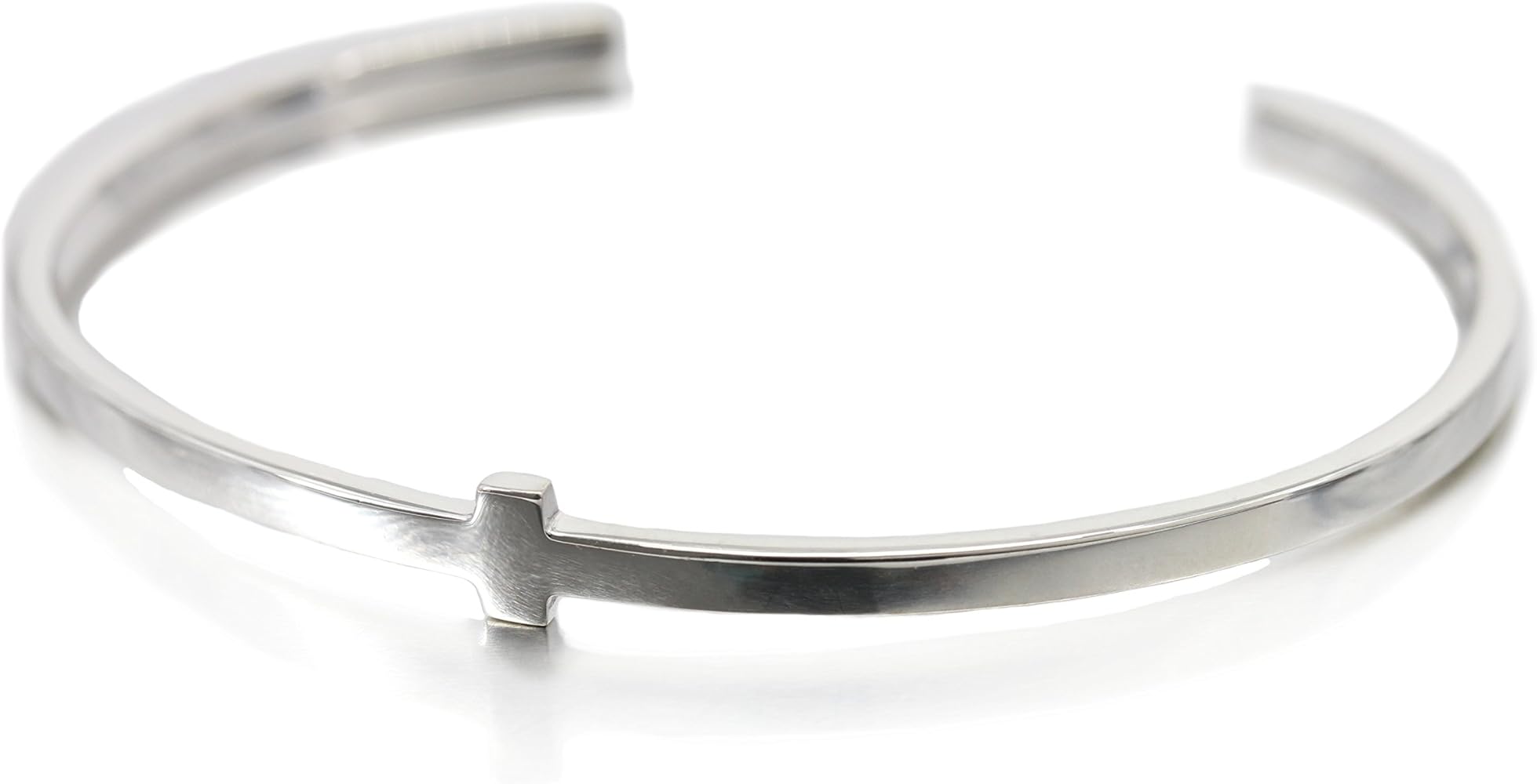 Amazon | シルバー 925 バングル シンプル クロス プレーン