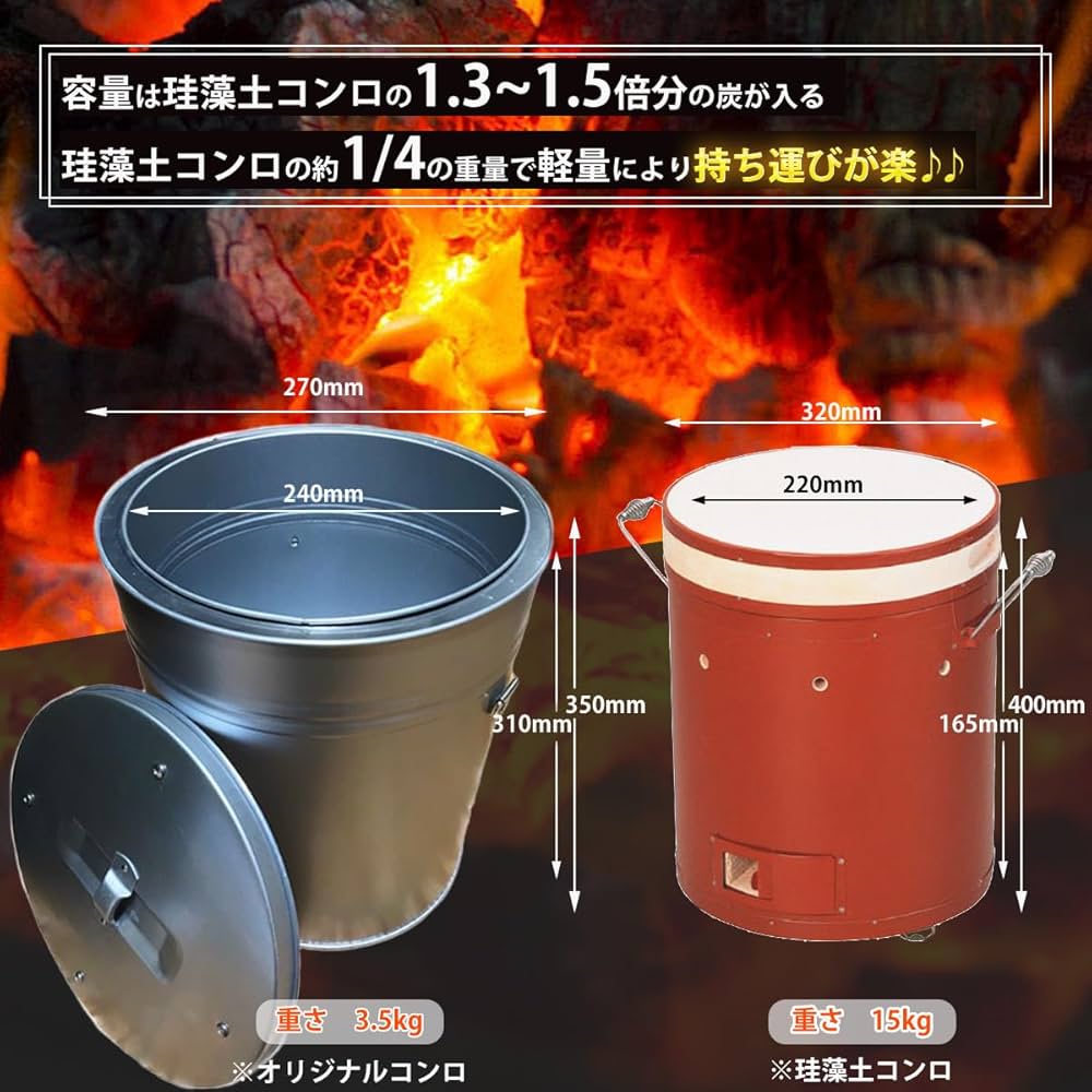 Amazon | 火種コンロ 兼 火消し 壷 代替え品 焼肉店 (火種コンロ