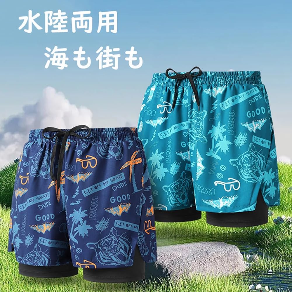 Amazon | [mxcgzl] サーフパンツ メンズ 水着 海パン インナー付き