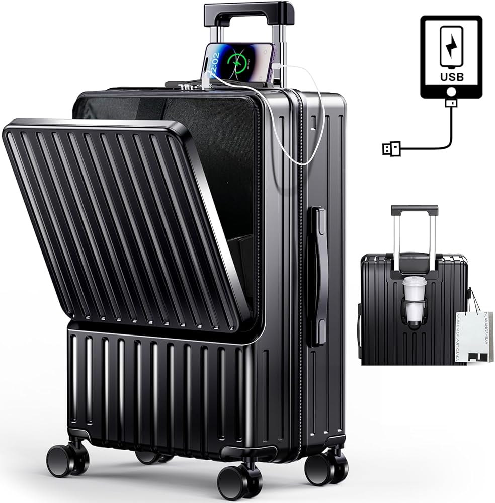 Amazon | [BARGOHOY] スーツケース フロントオープン 多機能 キャリー