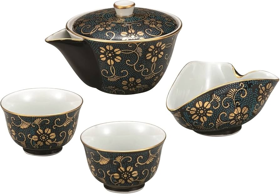 Amazon.co.jp: 九谷焼 九谷の茶器セット 宝瓶揃 青粒鉄仙 宝瓶1個