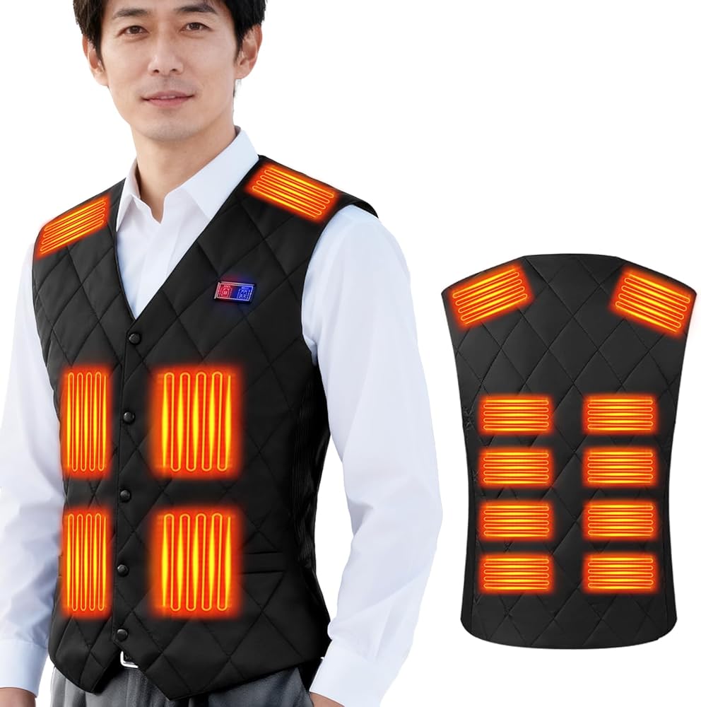 Amazon | [Czlyxo] 電熱ベスト 加熱ベスト 【16箇所発熱 前後独立