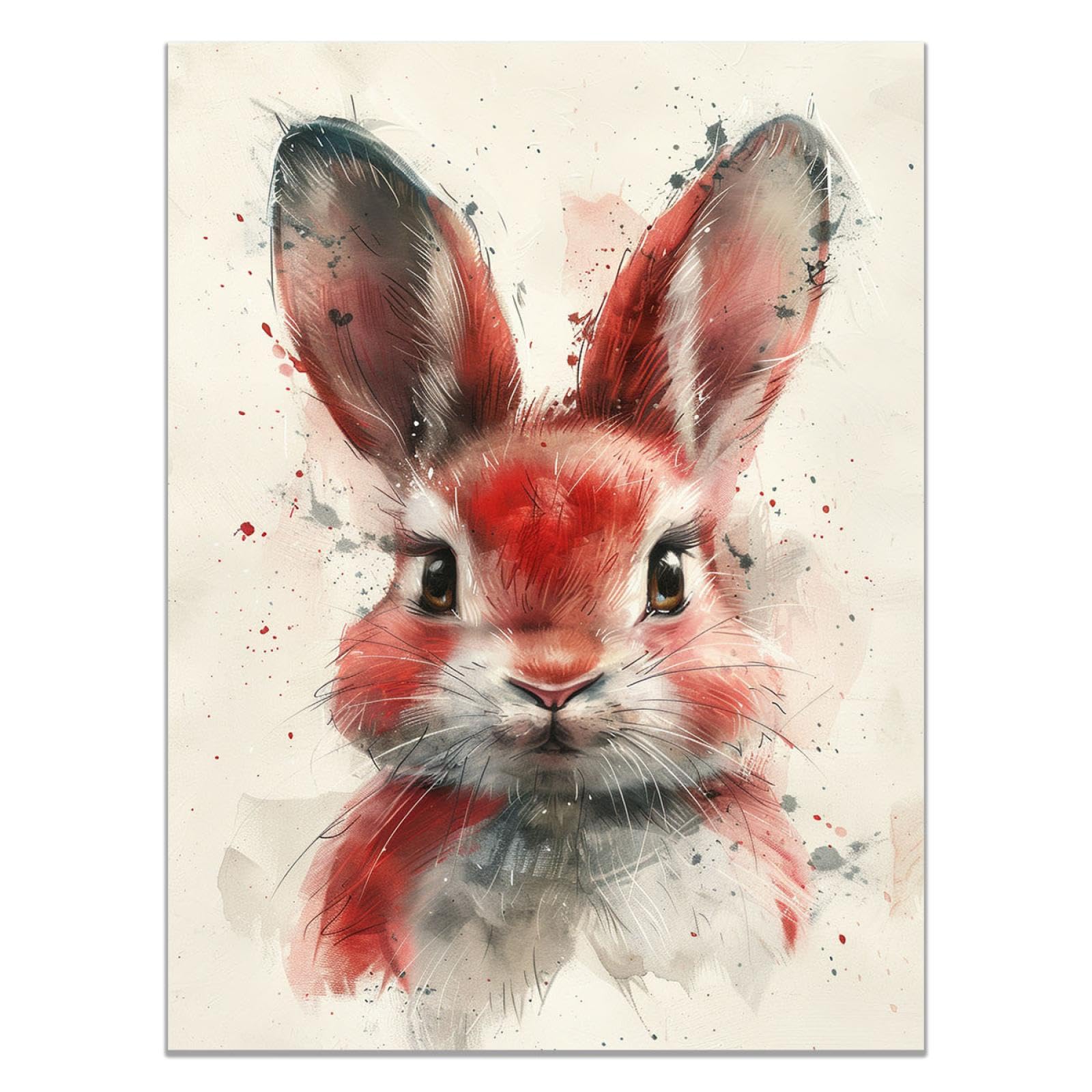 Amazon.co.jp: JOSUE うさぎ 絵画 キャンバス 抽象的な動物 アート