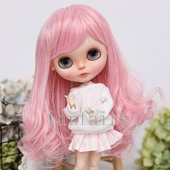 Amazon.co.jp: Linfairy 9-10 inch 人形用 ロング ウィッグ カール 69
