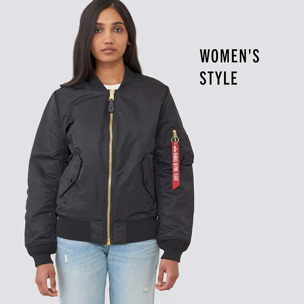 Amazon.com: Alpha Industries Women's MA-1 Flight Jacket (XS, Black