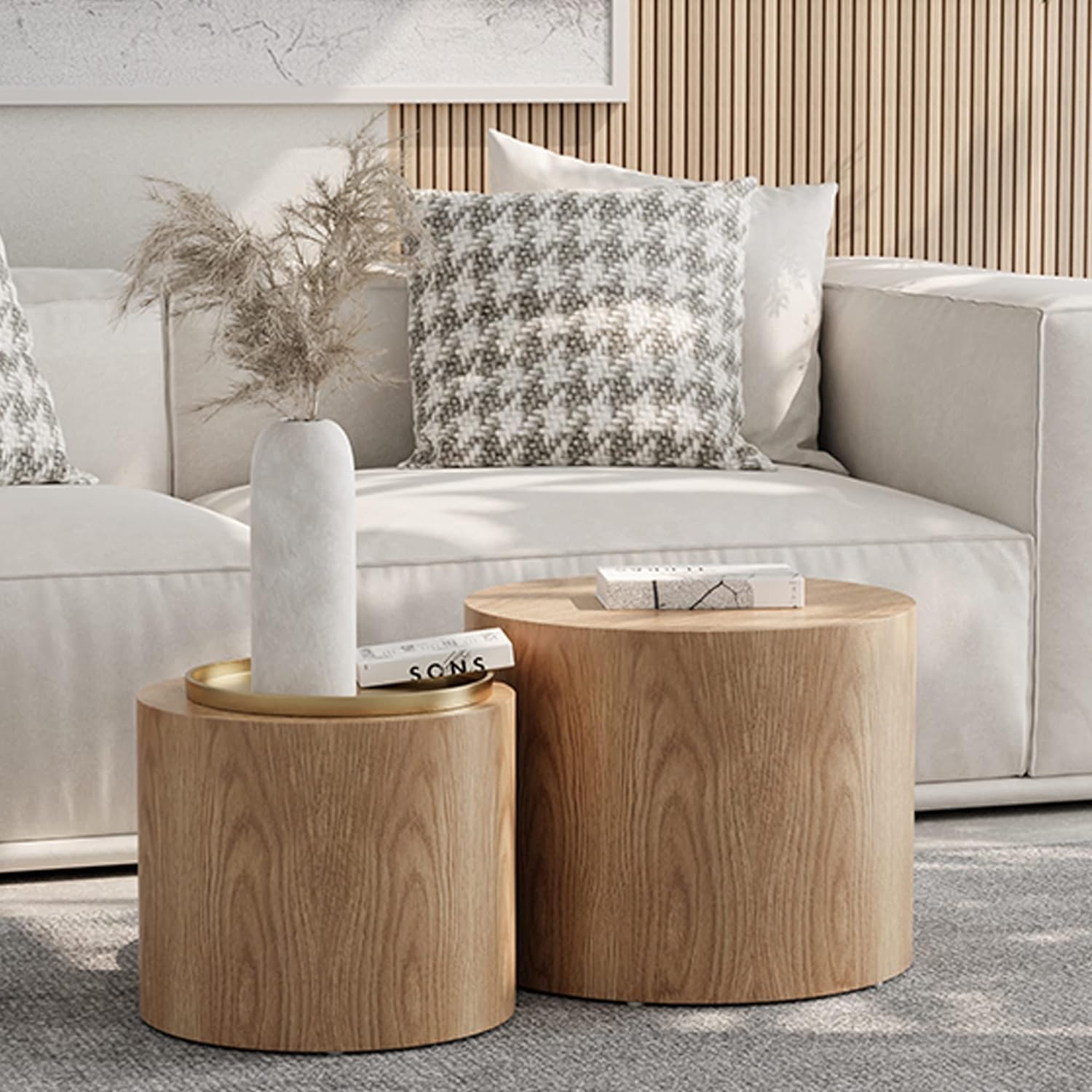 Amazon.com: DREAMODERN Black Round Nesting Coffee Table Set of 2