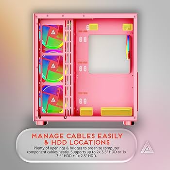 Amazon.com: Apevia Prism-Elite-PK Prism Elite Mid Tower ATX Gaming