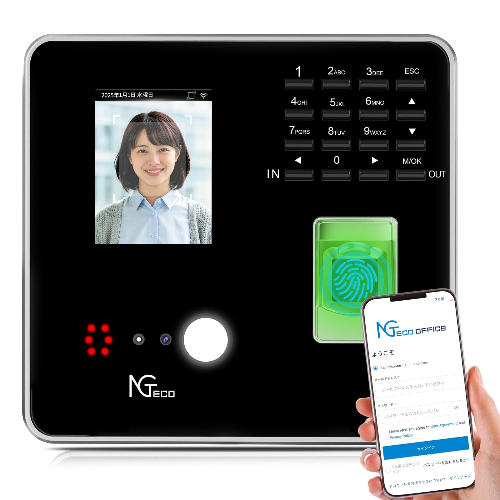 Amazon.co.jp: NGTeco クラウド勤怠管理タイムレコーダー｜カード認証