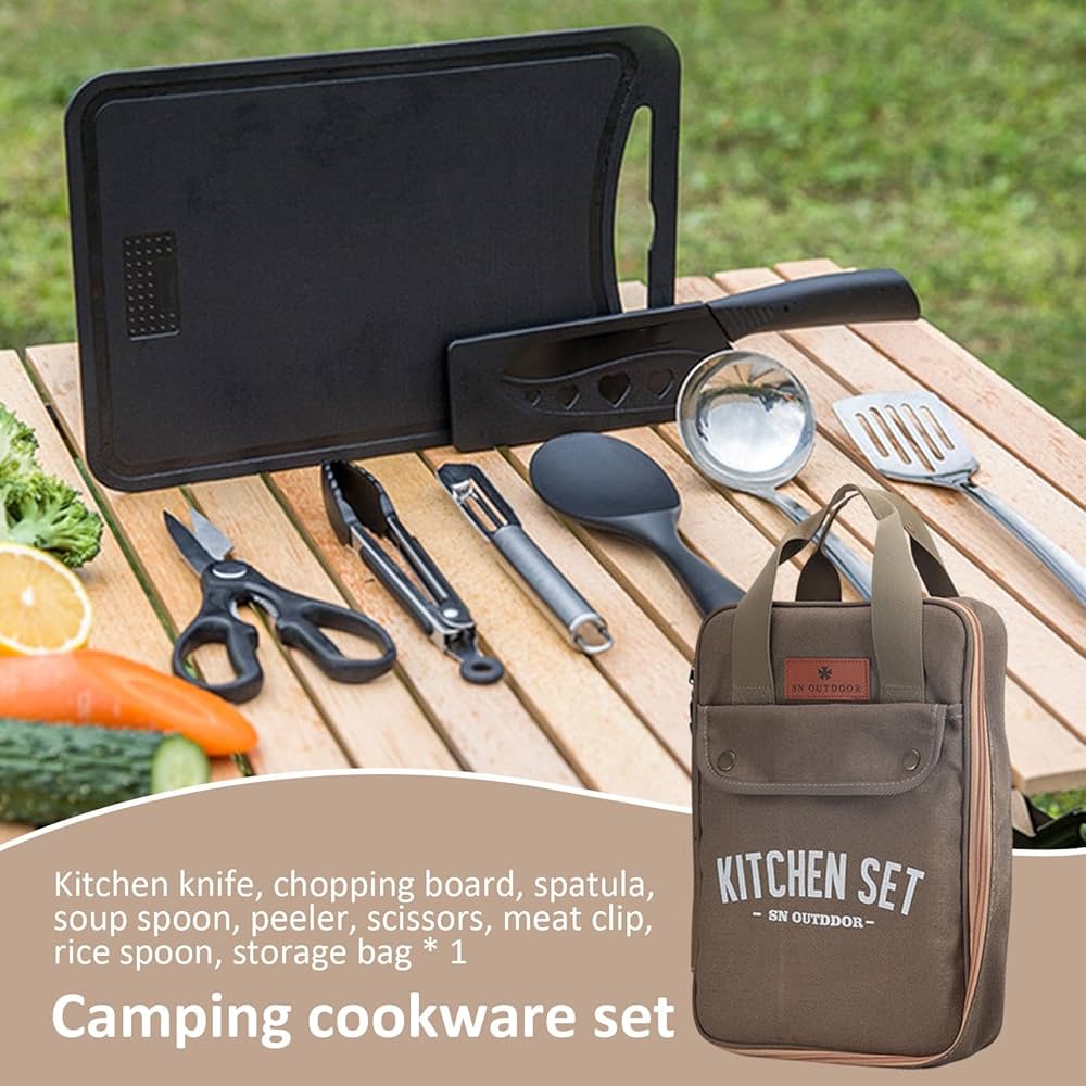 Amazon | キャンプ 調理器具セット バーベキューセット 8点セット 食器