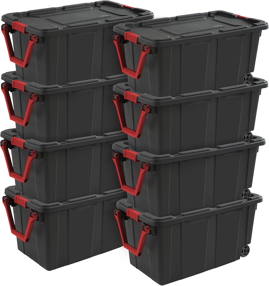 Amazon.com - Sterilite 8-Pack Industrial Tote, Heavy-Duty Storage