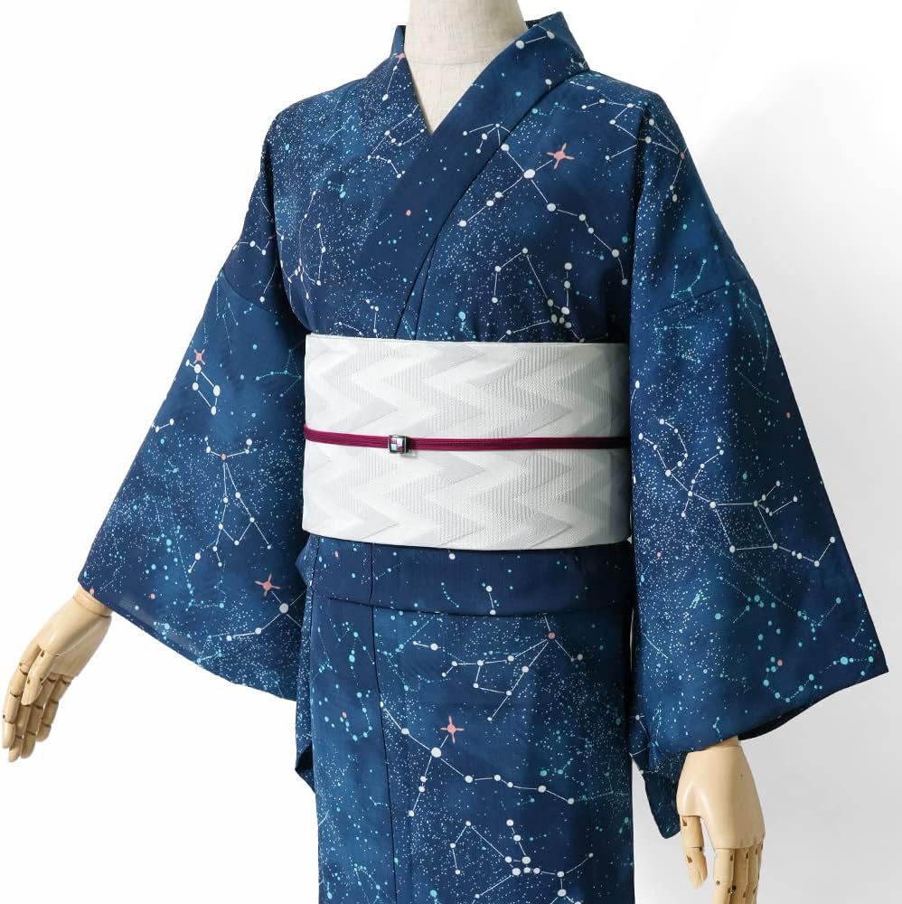 Amazon | [dear-japan]浴衣 セオアルファ 夏の星座 宇宙 星空 夜空 紺
