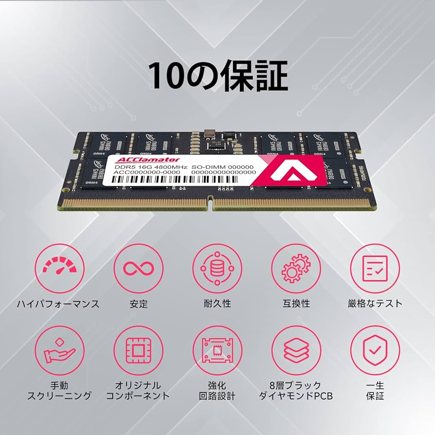 Amazon.co.jp: DDR5 16GB-4800MHz Laptop Memory (PC5-38400) CL40 1.1