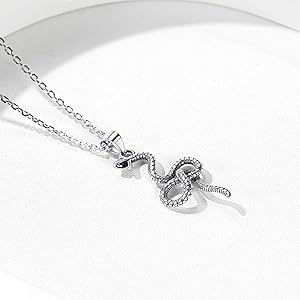 Amazon.com: ChicSilver 925 Sterling Silver Snake Necklace Vintage
