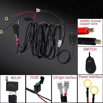 Amazon.co.jp: LEDライトバー配線ハーネスキット4リード12Vオンオフ