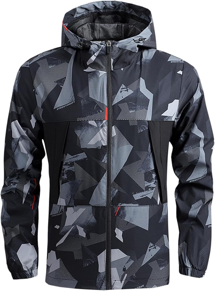 Amazon.com: ZWRXW Rain Jacket for Men Zipper Lightweight Camo