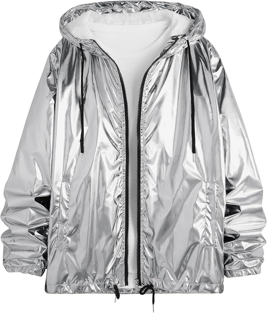 Amazon.com: Lars Amadeus Holographic Jacket for Men's Long Sleeves