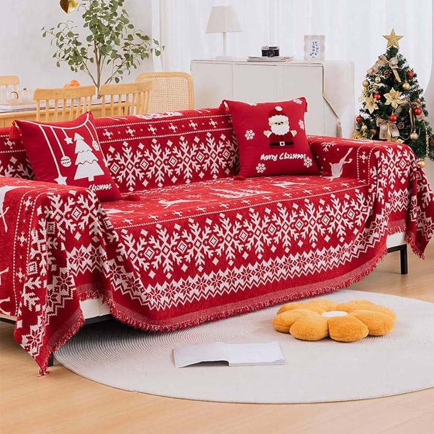 Amazon｜ソファカバー クリスマス レッド マルチカバー ソファー