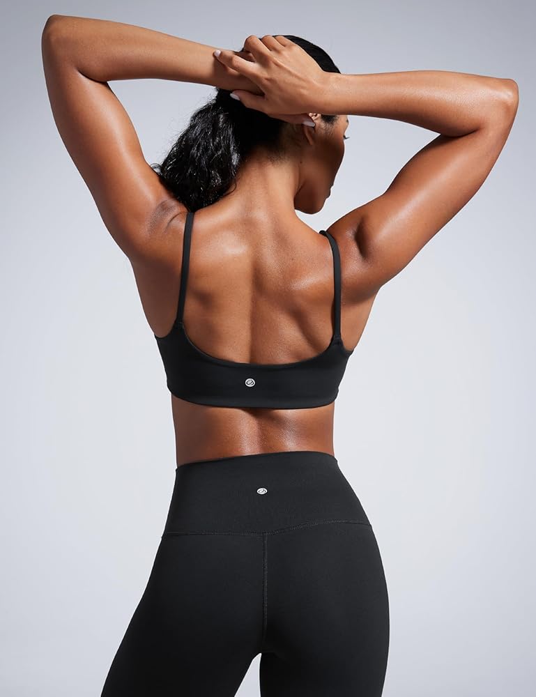 CRZ YOGA Butterbreeze Scoop Neck Sports Bras for Women - Spaghetti