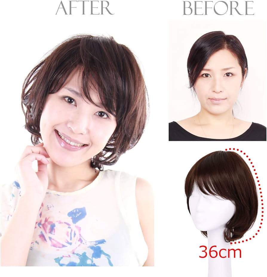 Amazon.co.jp: (私元気) 医療用 ウィッグ 人毛 ふんわり シルエット