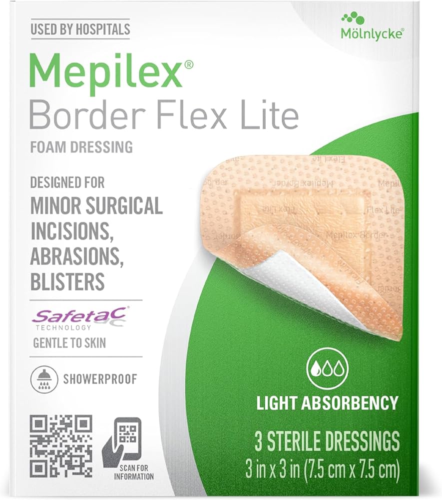 Amazon.com: Mepilex Border Flex Lite 3 x 3 in (7.5x7.5 cm