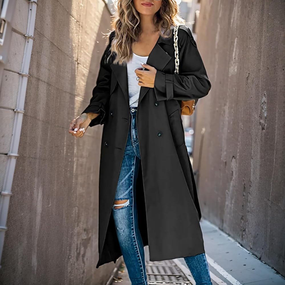 Amazon.com: Nkgra Womens Waterproof Trench Coat Double Breasted