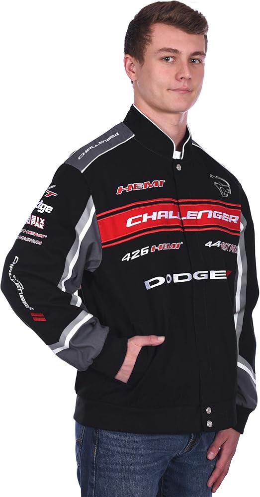 JH DESIGN GROUP Mens Dodge Challenger Embroidered Cotton Twill