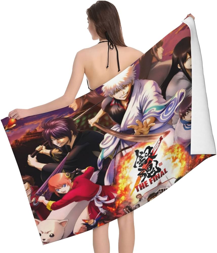 Amazon｜アニメ 銀魂 バスタオル 速乾 ビーチタオル 大判 スポーツ