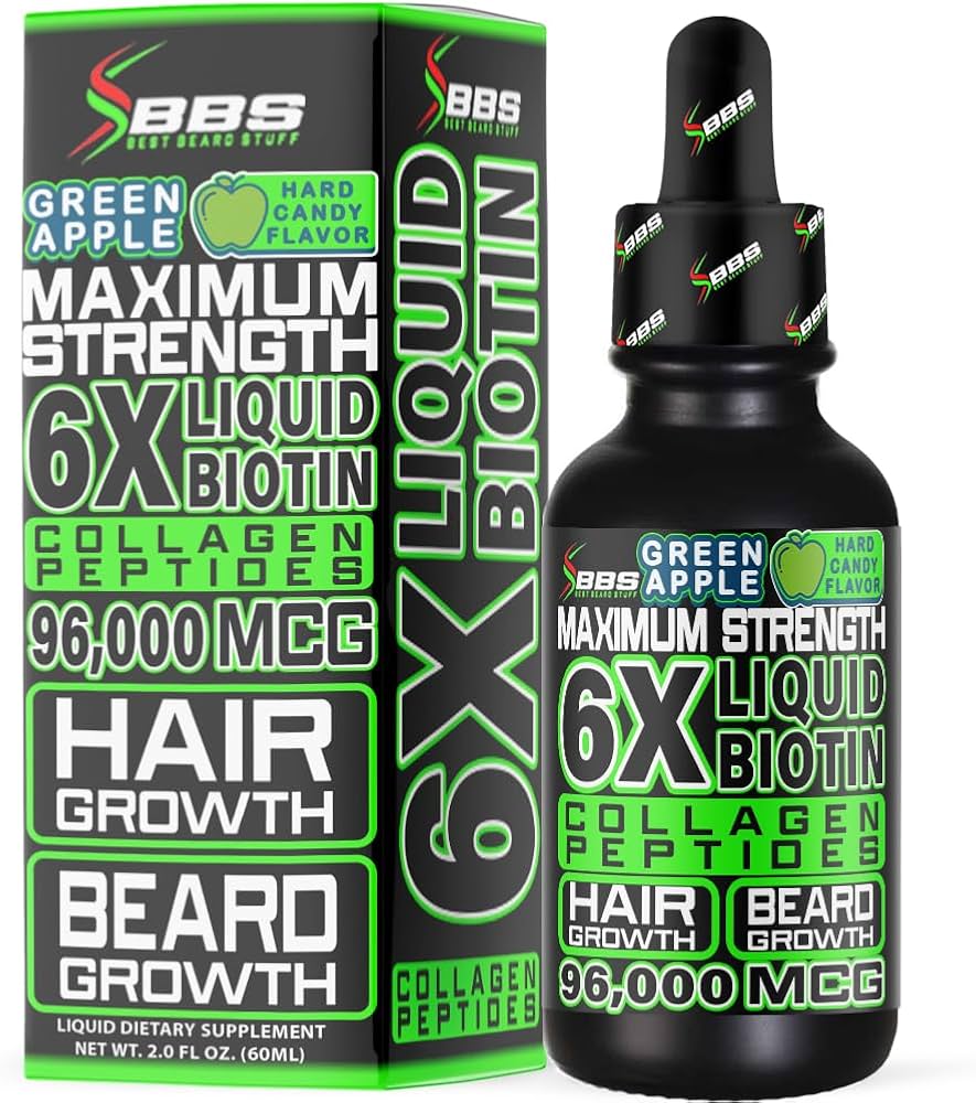 Amazon.com: Liquid Biotin Collagen Peptides for Beard Growth and