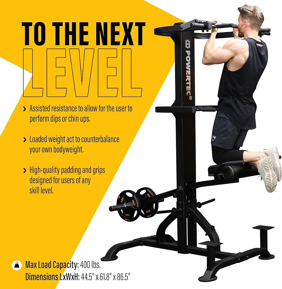 Amazon.co.jp: PowerTec Levergym アシストチンアップバーとディップ