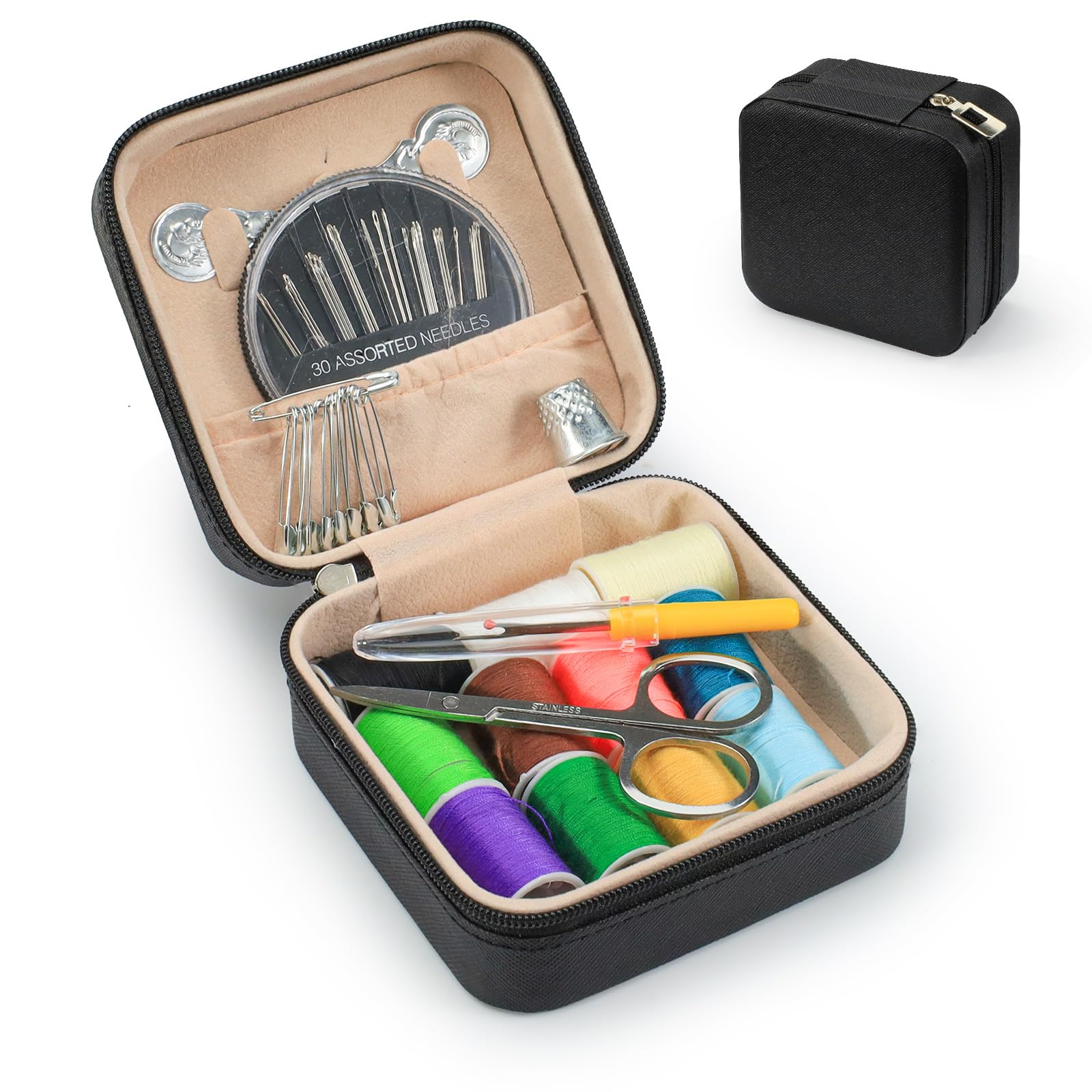 Amazon.com: LELE LIFE Mini Travel Sewing Kit Leather Case, Small