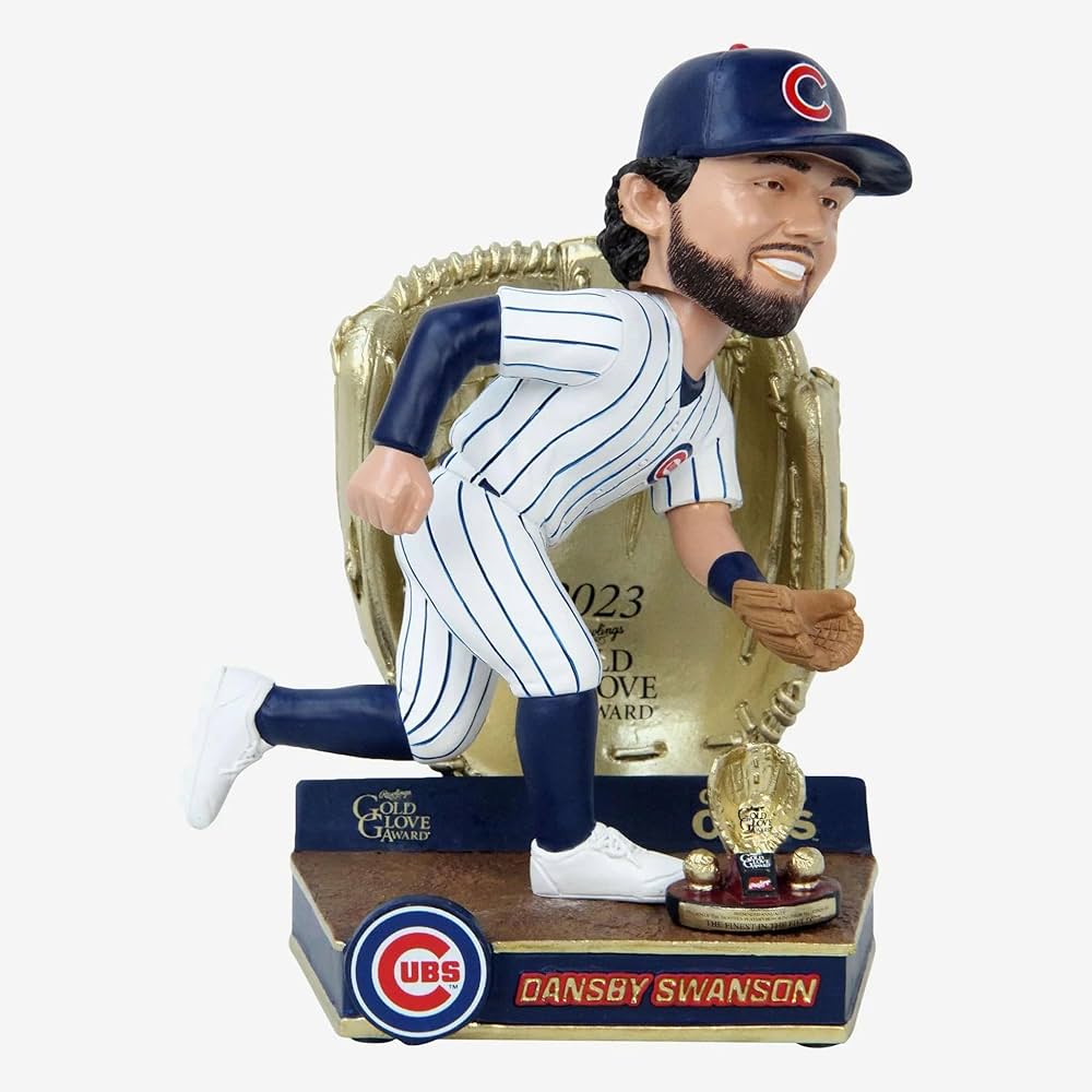 Dansby Swanson Chicago Cubs 2023 Gold Glove Bobblehead MLB