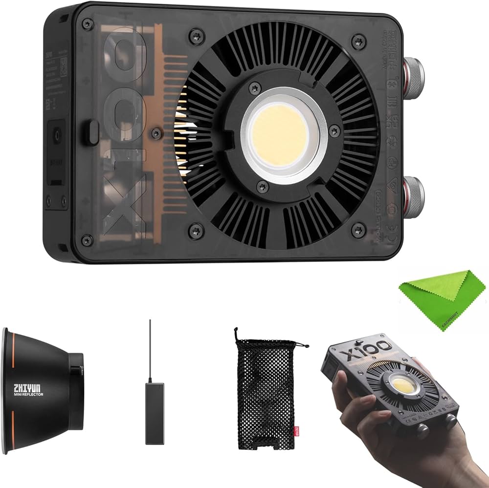 Amazon | Zhiyun Molus X100 LED ビデオライト 100W CCT 2700K~6500K