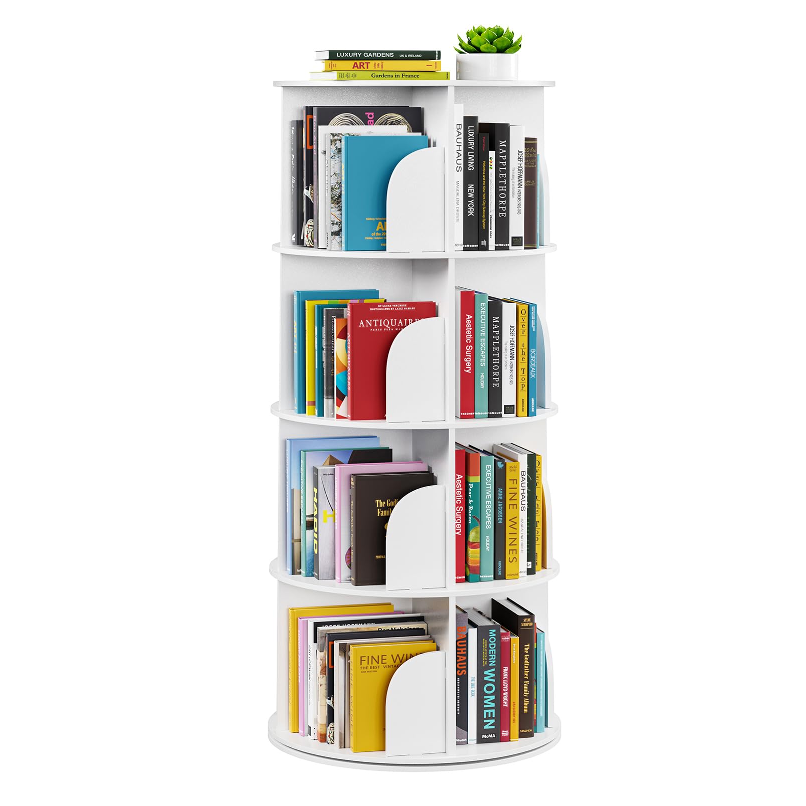 Amazon.com: SpaceAid 4 Tier Rotating Bookshelf Tower, Spinning