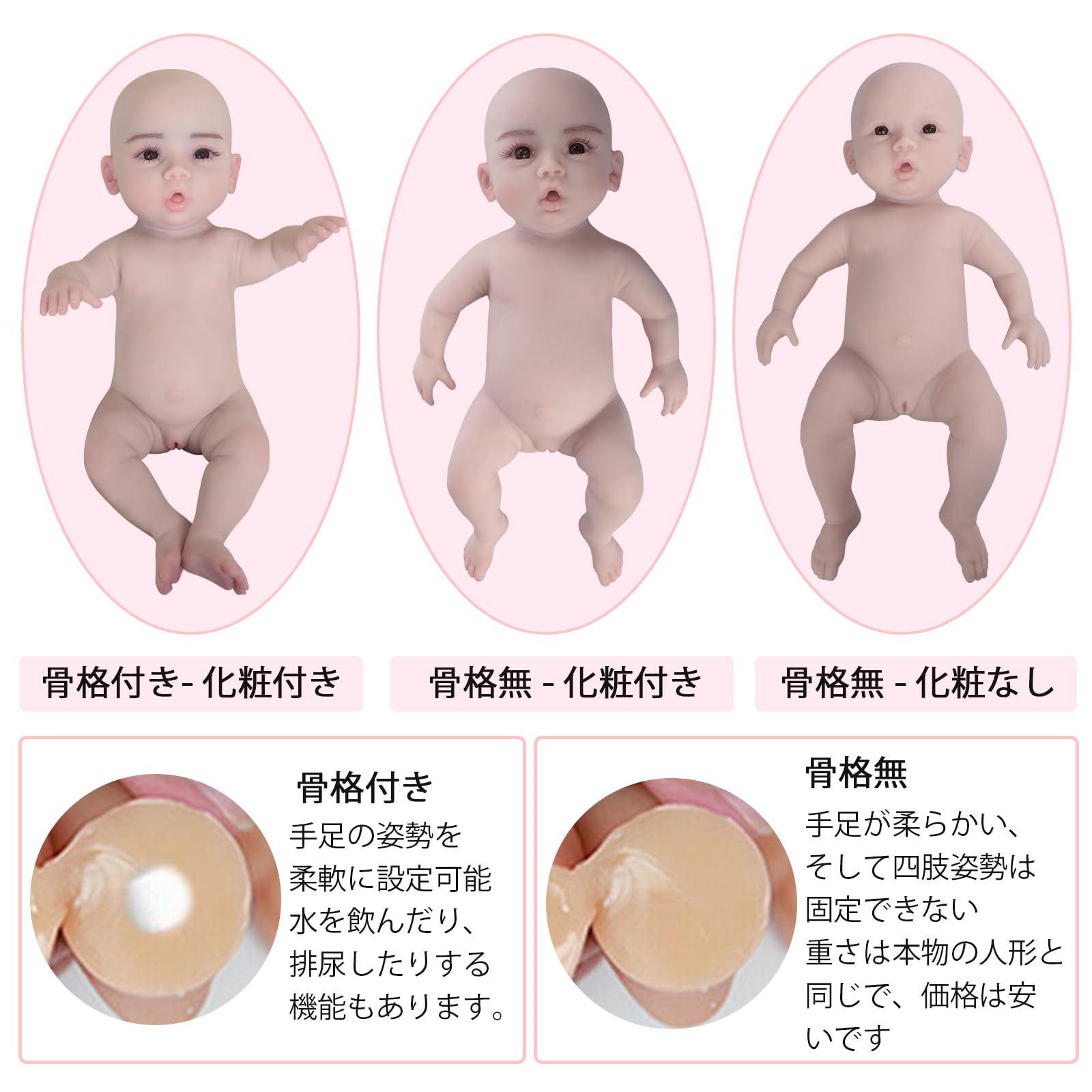 Amazon | TEYVIYI リボーンドール 人形 47cm 骨格付き リアル 赤ちゃん