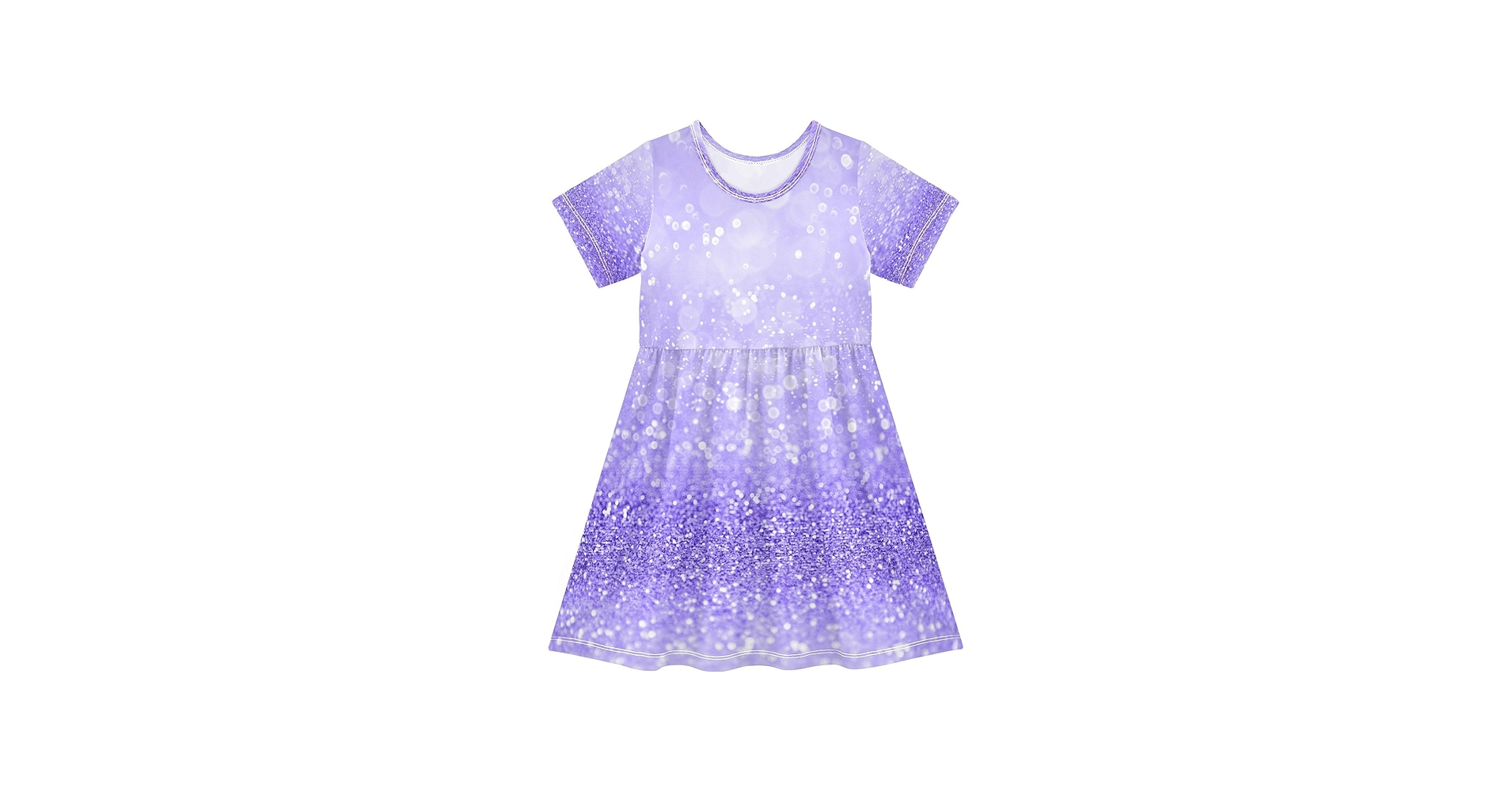 Amazon.com: Lavender Purple Glitter Girls Dress Short Sleeve Dress
