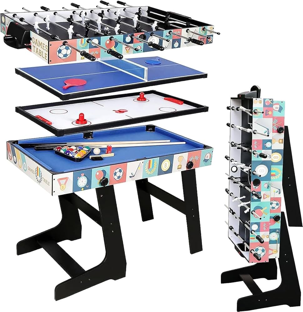 Amazon.co.jp: 4in1 マルチ ゲームテーブル セット 子供用 ビリヤード