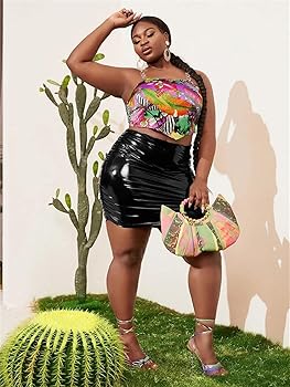 High Waist Faux Latex Mini Skirt for Women Folds Pencil Skirts