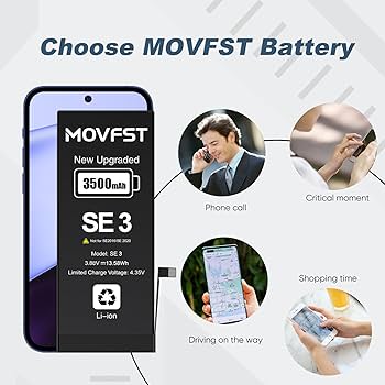 Amazon.com: MOVFST Replacement for iPhone SE 2022 3rd Gen Battery
