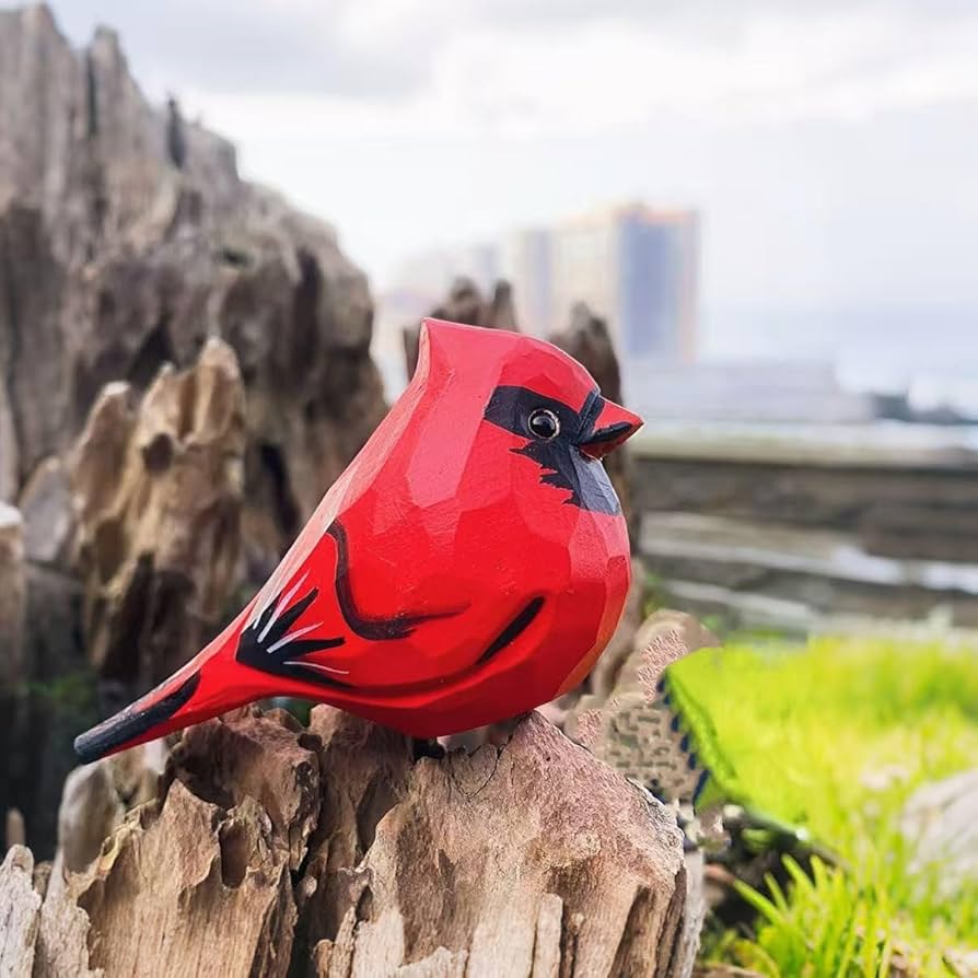 Amazon.com: HandCarved Wooden Cardinal Figurines – Small Carved