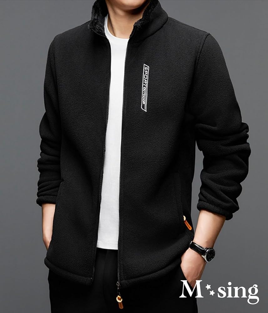 Amazon | [エムシング] フリース ジャケット ボア コート 裏起毛 防寒