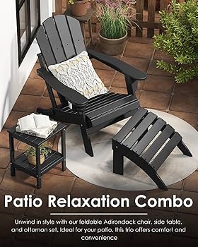 Amazon.com: GREENVINES Folding-Adirondack-Chairs-Set-of-4 | HDPE