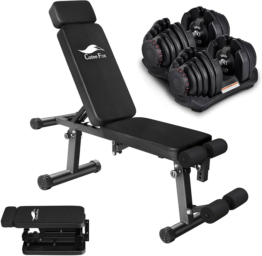 可変式ダンベル40kg×2、トレーニングベンチ