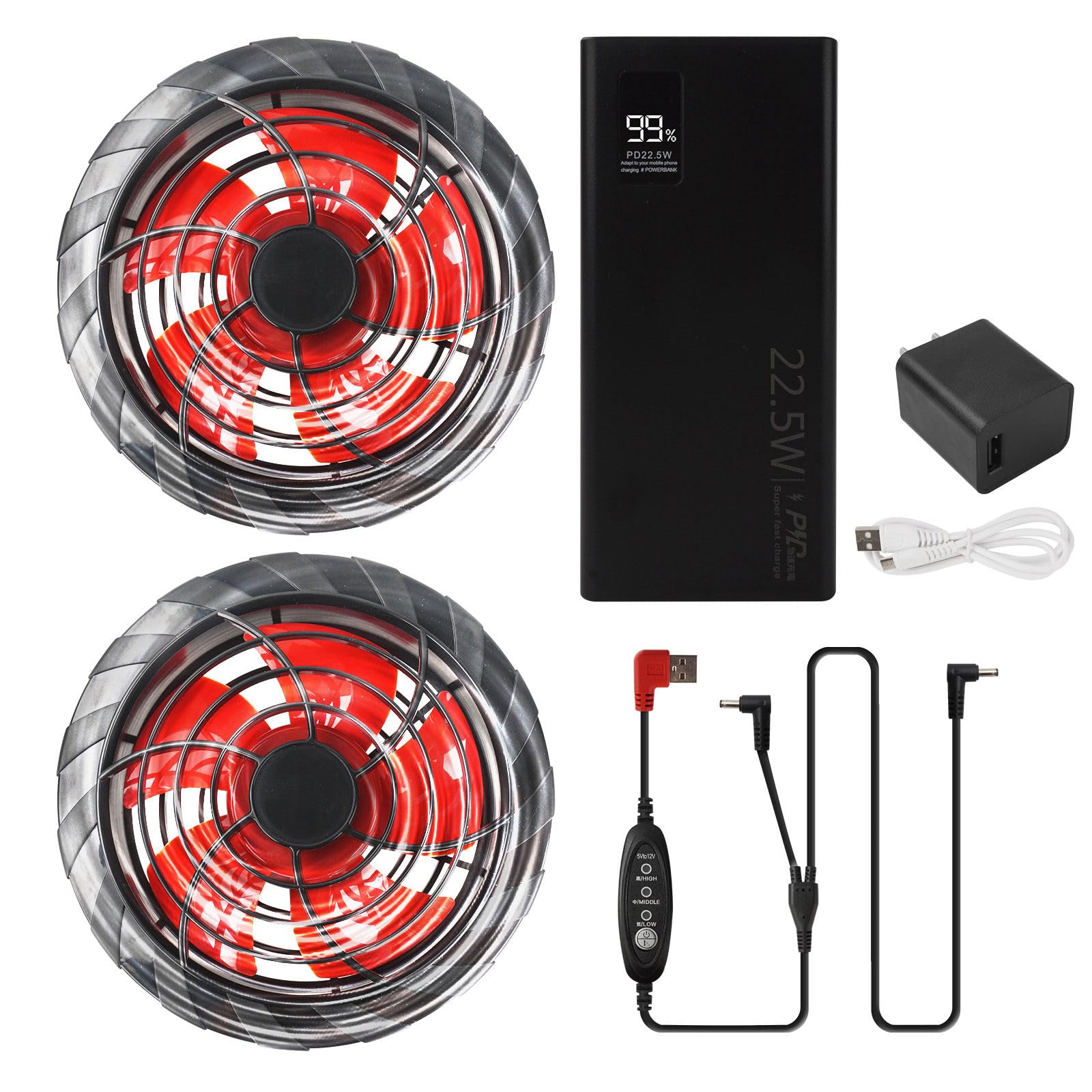 Amazon.co.jp: [Tyuusei] 12V 空調作業服 ファン バッテリー セット