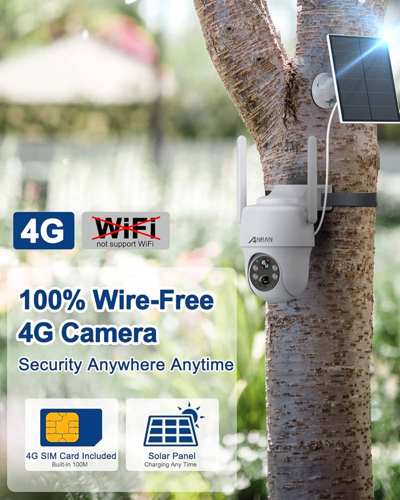 Amazon.com: ANRAN 4G LTE Cellular Solar Security Camera Wireless