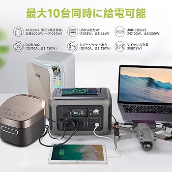 Amazon.co.jp: ALLPOWERS R600 ポータブル電源 リン酸鉄蓄電池(3500回