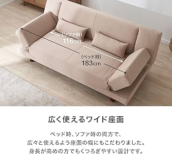 Amazon｜LOWYA ロウヤ ソファ ソファベッド 二人掛け リビングソファ