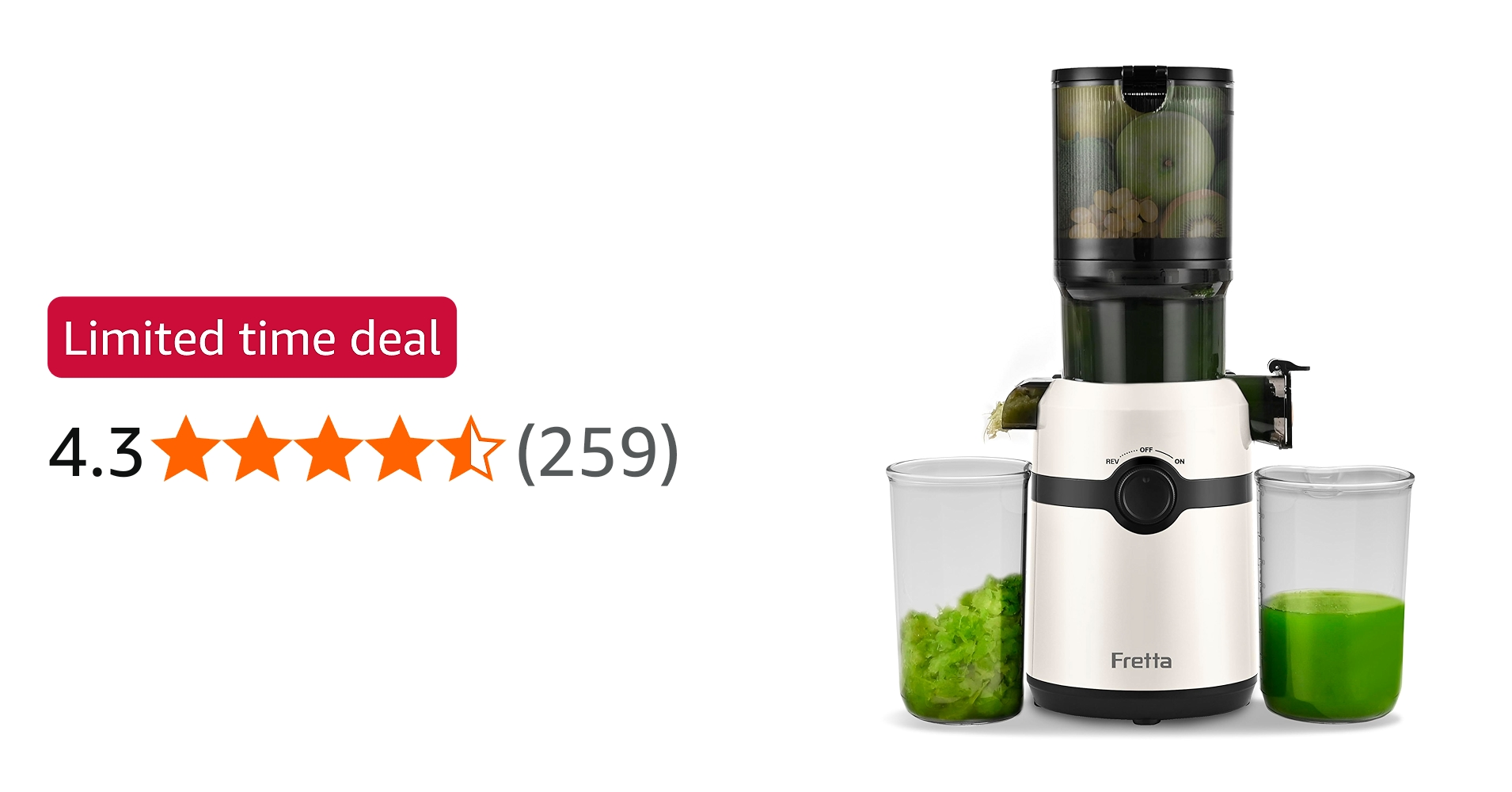 Amazon.co.jp: Fretta Juicer with 10.8cm Wide Feed Opening, 1L