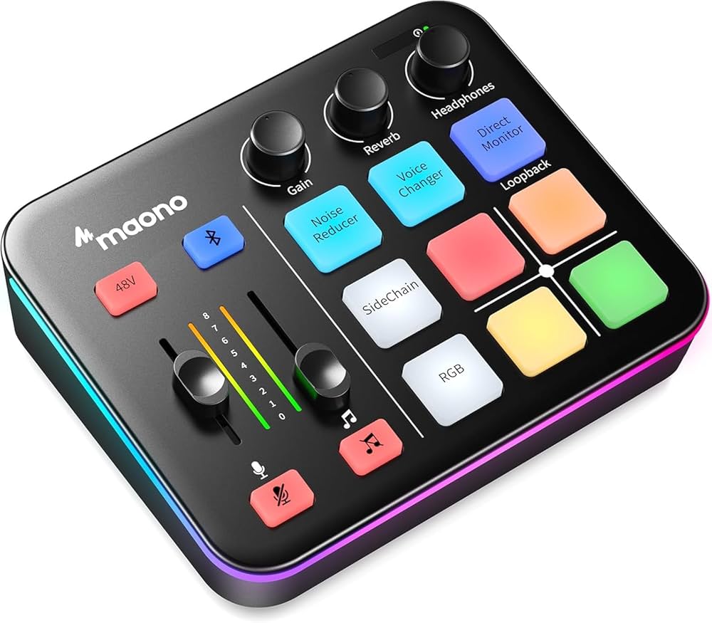 MAONO Audio Mixer for Gaming: Audio Interface with Pro-preamp RGB