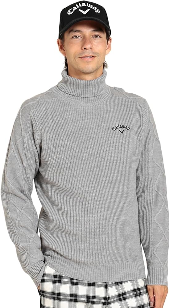 Amazon.co.jp: [キャロウェイ] メンズ タートルネックニット (吸湿発熱